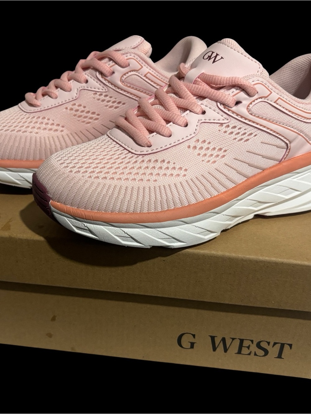Women's Light Pink Cushioned Knit Walking Sneakers